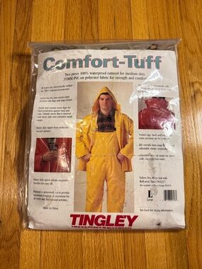 Tingley Yellow Rain Suit Set Large Jacket and Pants New